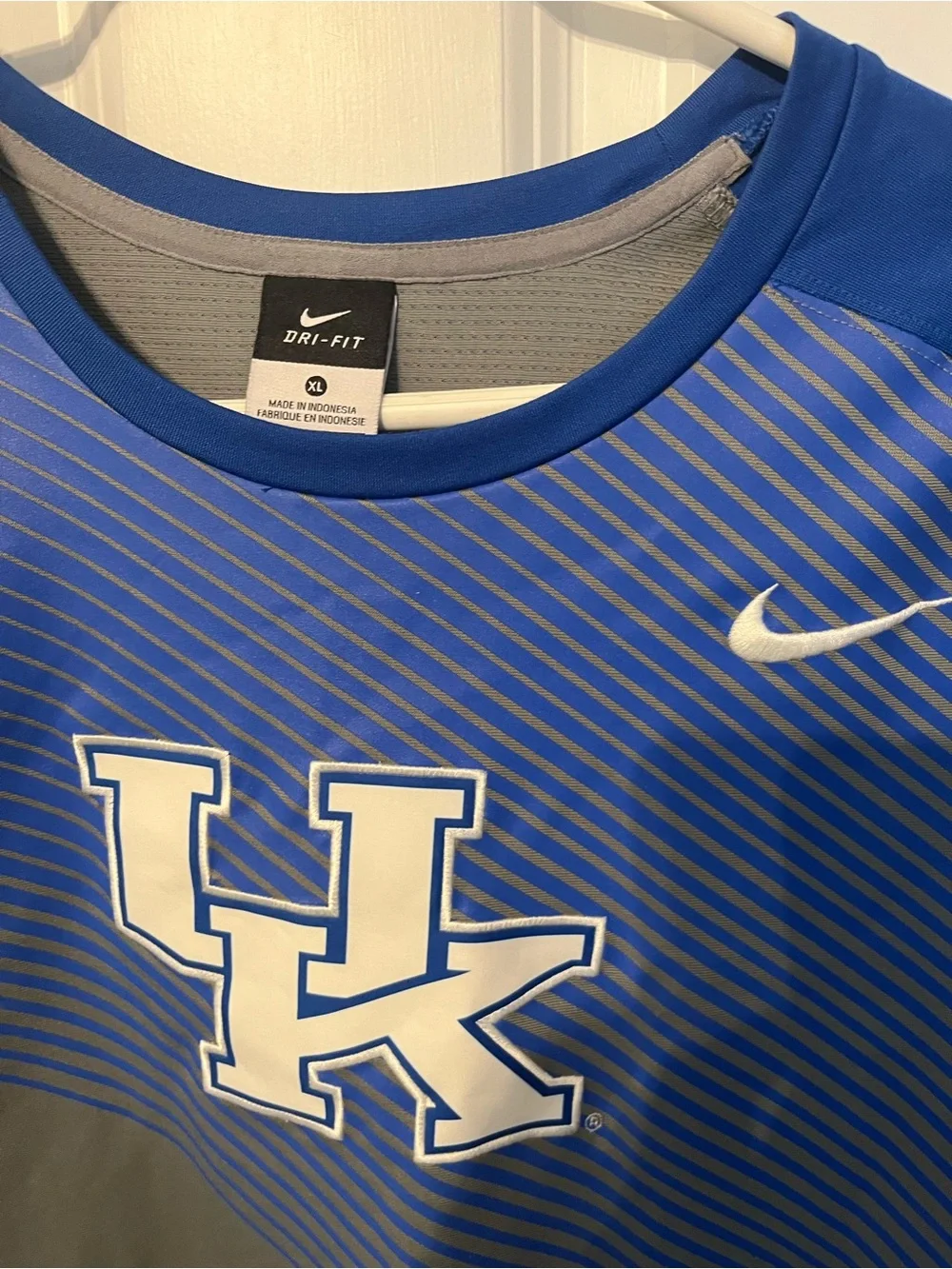 Nike Blue and Gray UK Long-Sleeve Performance Shirt